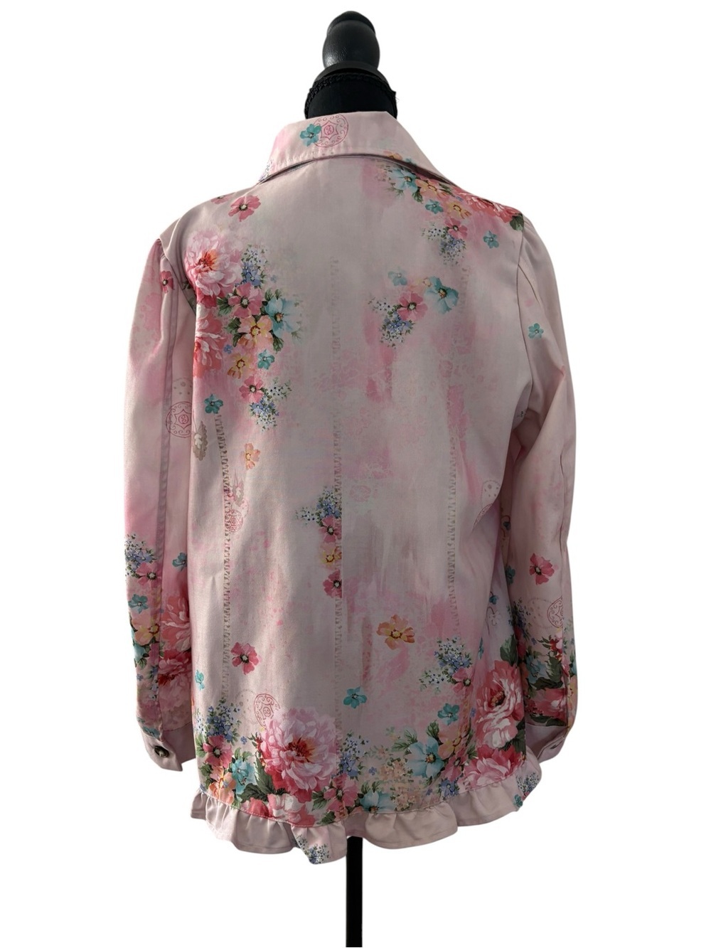 Pink Floral Ruffle-Trim Blazer Jacket - Picture 5 of 8